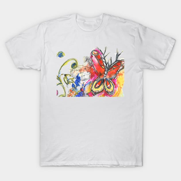 Wild and Free Butterfly T-Shirt by Pamela Sue Johnson ART